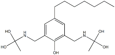 2,6-Bis[[(1,1-dihydroxyethyl)amino]methyl]-4-heptylphenol Struktur