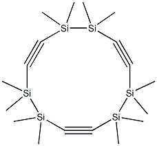 3,3,4,4,7,7,8,8,11,11,12,12-Dodecamethyl-3,4,7,8,11,12-hexasila-1,5,9-cyclododecatriyne Struktur