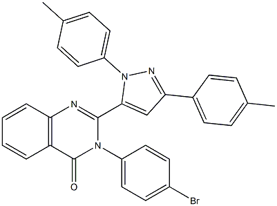 3-(4-Bromophenyl)-2-[3-(4-methylphenyl)-1-(4-methylphenyl)-1H-pyrazol-5-yl]quinazolin-4(3H)-one Struktur