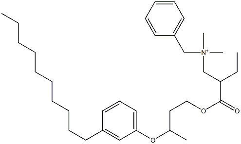 N,N-Dimethyl-N-benzyl-N-[2-[[3-(3-decylphenyloxy)butyl]oxycarbonyl]butyl]aminium Struktur