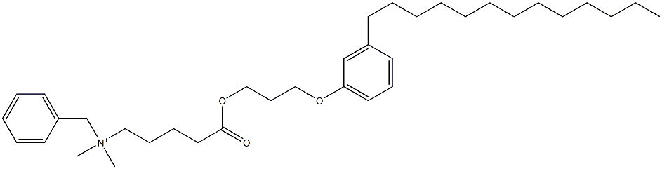 N,N-Dimethyl-N-benzyl-N-[4-[[3-(3-tridecylphenyloxy)propyl]oxycarbonyl]butyl]aminium Struktur