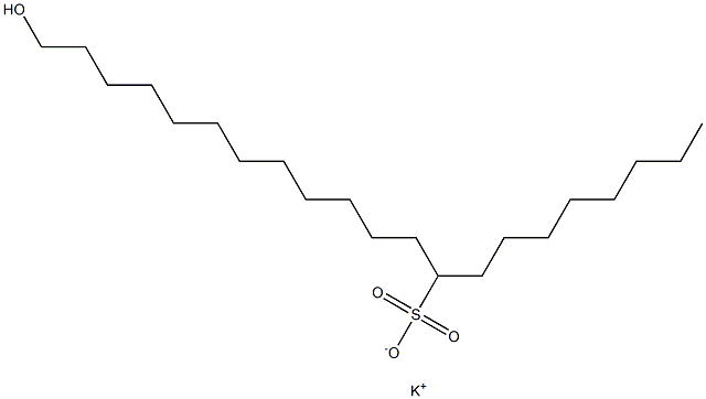 21-Hydroxyhenicosane-9-sulfonic acid potassium salt Struktur