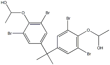 2,2-Bis[3,5-dibromo-4-(1-hydroxyethoxy)phenyl]propane Struktur