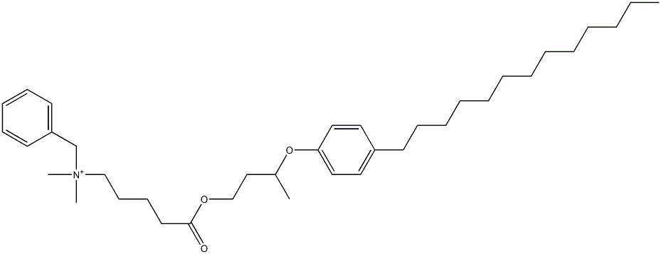 N,N-Dimethyl-N-benzyl-N-[4-[[3-(4-tridecylphenyloxy)butyl]oxycarbonyl]butyl]aminium Struktur