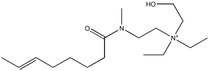 2-[N-Methyl-N-(6-octenoyl)amino]-N,N-diethyl-N-(2-hydroxyethyl)ethanaminium Struktur