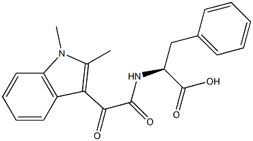 N-[(1-Methyl-2-methyl-1H-indol-3-yl)carbonylcarbonyl]-L-phenylalanine Struktur