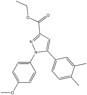 1-(4-Methoxyphenyl)-5-(3-methyl-4-methylphenyl)-1H-pyrazole-3-carboxylic acid ethyl ester Struktur