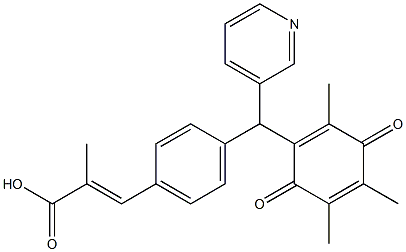 3-[4-[(3-Pyridinyl)(2,4,5-trimethyl-3,6-dioxo-1,4-cyclohexadienyl)methyl]phenyl]-2-methylacrylic acid Struktur