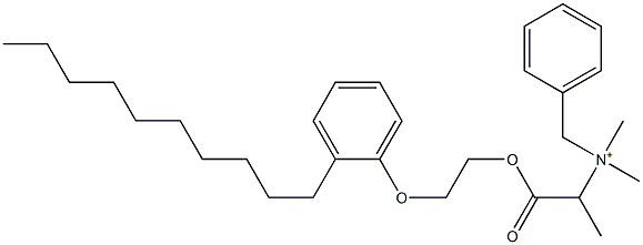 N,N-Dimethyl-N-benzyl-N-[1-[[2-(2-decylphenyloxy)ethyl]oxycarbonyl]ethyl]aminium Struktur