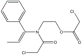 N-[1-(Phenyl)-1-propenyl]-N-[2-(chloroacetyloxy)ethyl]-2-chloroacetamide Struktur