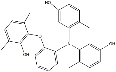 N,N-Bis(3-hydroxy-6-methylphenyl)-2-(6-hydroxy-2,5-dimethylphenoxy)benzenamine Struktur