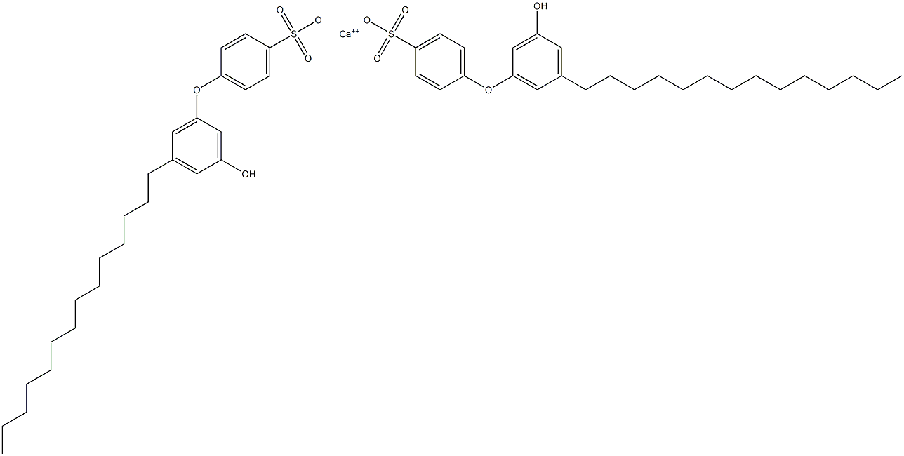 Bis(3'-hydroxy-5'-tetradecyl[oxybisbenzene]-4-sulfonic acid)calcium salt Struktur