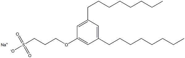 3-(3,5-Dioctylphenoxy)propane-1-sulfonic acid sodium salt Struktur