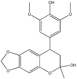 8-(4-Hydroxy-3,5-dimethoxyphenyl)-7,8-dihydro-6-methyl-6H-1,3-dioxolo[4,5-g][1]benzopyran-6-ol Struktur