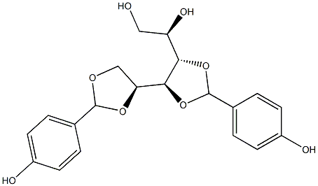 3-O,4-O:5-O,6-O-Bis(4-hydroxybenzylidene)-L-glucitol Struktur