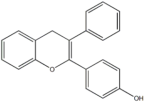 2-(4-Hydroxyphenyl)-3-phenyl-4H-1-benzopyran Struktur