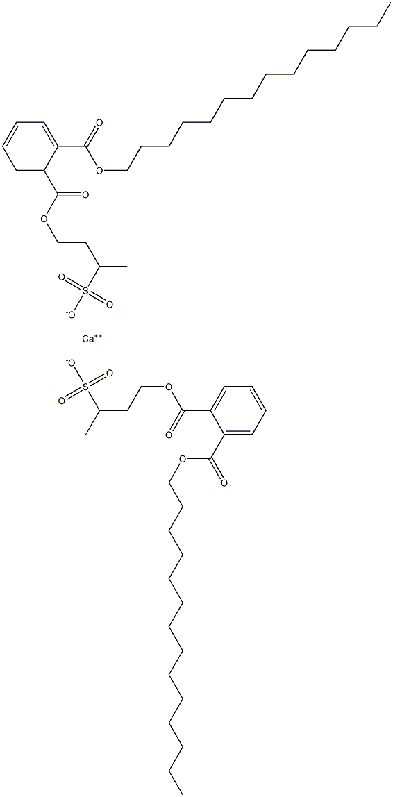 Bis[4-[(2-tetradecyloxycarbonylphenyl)carbonyloxy]butane-2-sulfonic acid]calcium salt Struktur