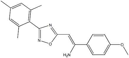 5-[(Z)-2-Amino-2-(4-methoxyphenyl)ethenyl]-3-(2,4,6-trimethylphenyl)-1,2,4-oxadiazole Struktur