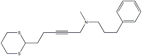 5-(1,3-Dithian-2-yl)-N-methyl-N-(3-phenylpropyl)-2-pentyn-1-amine Struktur