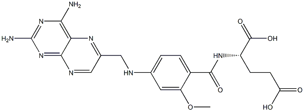 N-[4-[[(2,4-Diaminopteridin-6-yl)methyl]amino]-2-methoxybenzoyl]-L-glutamic acid Struktur