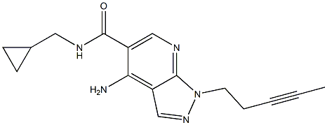 1-(3-Pentynyl)-4-amino-N-(cyclopropylmethyl)-1H-pyrazolo[3,4-b]pyridine-5-carboxamide Struktur