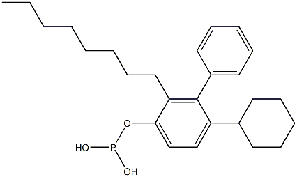 Phosphorous acid cyclohexylphenyl(2-octylphenyl) ester Struktur