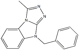 3-Methyl-9-benzyl-9H-1,2,4-triazolo[4,3-a]benzimidazole Struktur