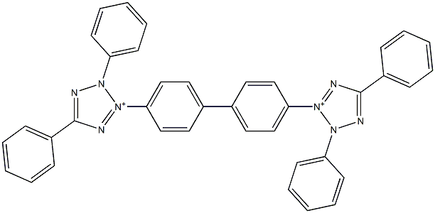 3,3'-(Biphenyl-4,4'-diyl)bis(2,5-diphenyl-2H-tetrazole-3-ium) Struktur