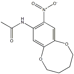 8-Nitro-9-(acetylamino)-2,3,4,5-tetrahydro-1,6-benzodioxocin Struktur