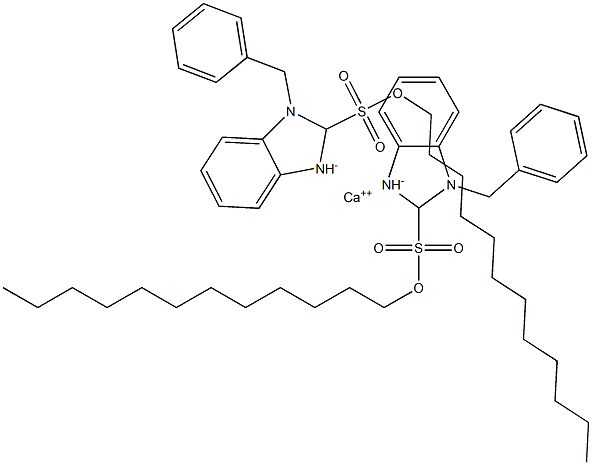 Bis(1-benzyl-2,3-dihydro-2-dodecyl-1H-benzimidazole-2-sulfonic acid)calcium salt Struktur