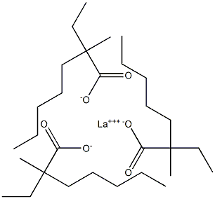 Tris(2-ethyl-2-methylheptanoic acid)lanthanum salt Struktur