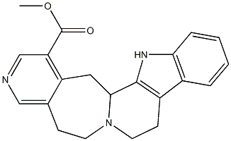 5,8,9,14,14b,15-Hexahydro-6H-pyrido[4'',3'':4',5']azepino[1',2':1,2]pyrido[3,4-b]indole-1-carboxylic acid methyl ester Struktur