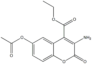 3-Amino-6-acetyloxy-2-oxo-2H-1-benzopyran-4-carboxylic acid ethyl ester Struktur