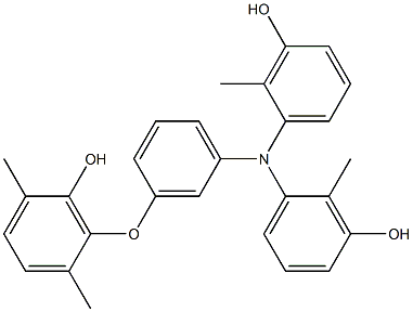 N,N-Bis(3-hydroxy-2-methylphenyl)-3-(6-hydroxy-2,5-dimethylphenoxy)benzenamine Struktur