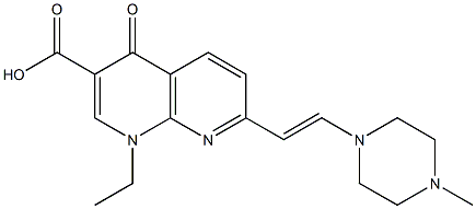 1-Ethyl-1,4-dihydro-7-[2-(4-methylpiperazin-1-yl)ethenyl]-4-oxo-1,8-naphthyridine-3-carboxylic acid Struktur