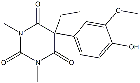 5-Ethyl-5-(3-methoxy-4-hydroxyphenyl)-1-methyl-3-methylpyrimidine-2,4,6(1H,3H,5H)-trione Struktur