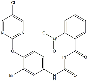 1-(2-Nitrobenzoyl)-3-[4-[(5-chloro-2-pyrimidinyl)oxy]-3-bromophenyl]urea Struktur