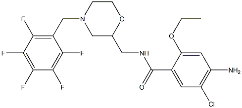 4-Amino-5-chloro-2-ethoxy-N-[[4-(2,3,4,5,6-pentafluorobenzyl)-2-morpholinyl]methyl]benzamide Struktur