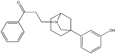 3-[1-(3-Hydroxyphenyl)-6-azabicyclo[3.2.1]octan-6-yl]-1-phenyl-1-propanone Struktur