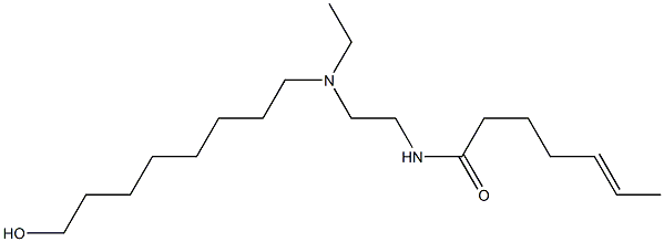 N-[2-[N-Ethyl-N-(8-hydroxyoctyl)amino]ethyl]-5-heptenamide Struktur