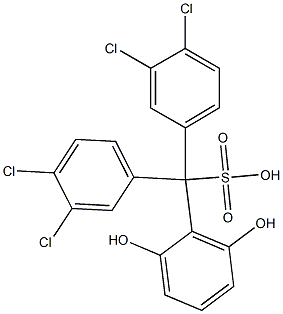 Bis(3,4-dichlorophenyl)(2,6-dihydroxyphenyl)methanesulfonic acid Struktur