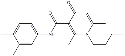 N-(3,4-Dimethylphenyl)-1-butyl-2,6-dimethyl-4-oxo-1,4-dihydro-3-pyridinecarboxamide Struktur