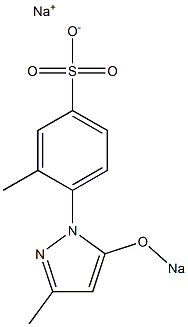 3-Methyl-4-(3-methyl-5-sodiooxy-1H-pyrazol-1-yl)benzenesulfonic acid sodium salt Struktur