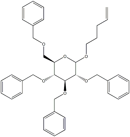 (4-Pentenyl)2-O,3-O,4-O,6-O-tetrabenzyl-D-glucopyranoside Struktur