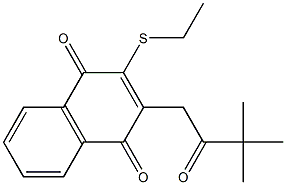 2-Ethylthio-3-[(3,3-dimethyl-2-oxobutyl)]-1,4-naphthoquinone Struktur