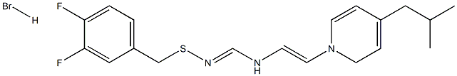 (1-Aza-2-(4-(2-methylpropyl)phenyl)vinyl)(((3,4-difluorophenyl)methylthio)iminomethyl)amine, hydrobromide Struktur