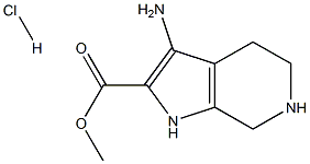 methyl 3-amino-4,5,6,7-tetrahydro-1H-pyrrolo[2,3-c]pyridine-2-carboxylate hydrochloride Struktur