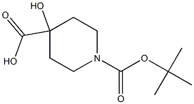 1-(tert-butoxycarbonyl)-4-hydroxypiperidine-4-carboxylic acid Struktur