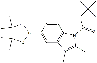 2,3-Dimethyl-5-(4,4,5,5-tetramethyl-[1,3,2]dioxaborolan-2-yl)-indole-1-carboxylic acid tert-butyl ester Struktur