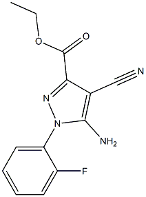 5-AMino-4-cyano-1-(2-fluoro-phenyl)-1H-pyrazole-3-carboxylic acid ethyl ester Struktur